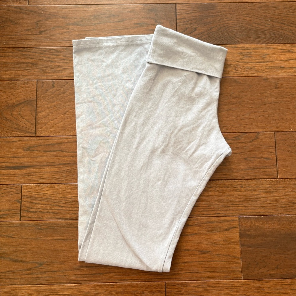 Dusty Blue Brandy Melville Fold-over Yoga Pants